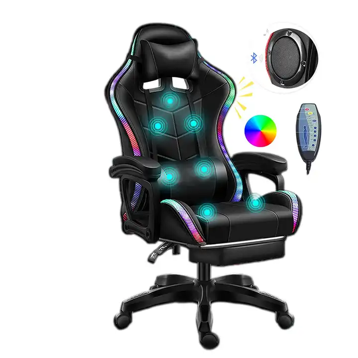 https://www.xgamertechnologies.com/images/products/Comfortable racing RGB LED lighting gaming chair with massage,recline and footrest and Bluetooth speakers {Black and White}.webp